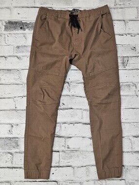 West 49 Moto Jogger Pants Brown Stretch Skate Streetwear Mens Medium